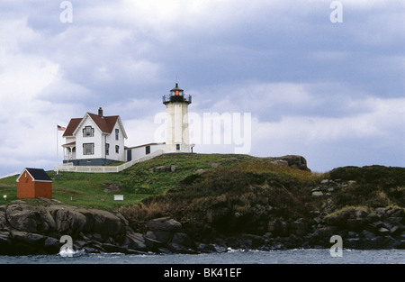 Cape Neddick luce è un faro di Cape Neddick, York, Maine. Foto Stock