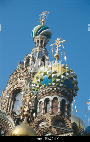 Chiesa della Resurrezione di Cristo chiamati anche la Chiesa del Salvatore sul Sangue versato sorge lungo Griboyedov Canal Foto Stock