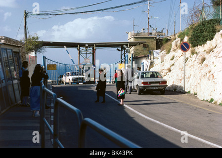 Rosh Hanikra varcare il confine tra Israele e Libano Foto Stock