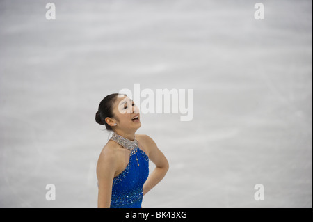 Kim Yu-Na (KOR) medaglia d'oro nel pattinaggio di figura signore al 2010 Giochi Olimpici Invernali Foto Stock