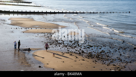 Fine afternooon sun su Cromer Beach a cromer north norfolk Inghilterra Foto Stock