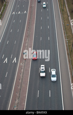 Le vetture in autostrada M62. Foto Stock