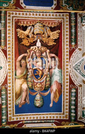 Soffitto dipinto al Vaticano, Roma Foto Stock