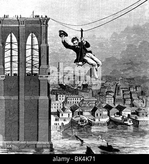 Ponte di sospensione tra New York e Brooklyn, 1883 Foto Stock