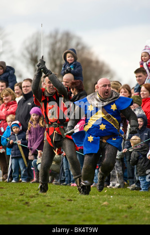 Parte della medievale/display giostre di Knebworth House. Foto Stock