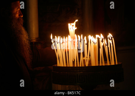 Cappella nella chiesa del Santo Sepolcro di Gerusalemme, Israele, Medio Oriente Foto Stock