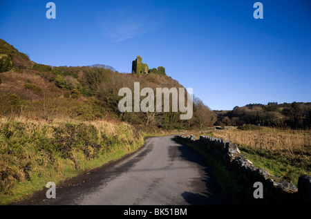 Xiii secolo rovinato Dunhill Castello, saccheggiato da Cromwell nel XVII secolo, il rame Costa, nella contea di Waterford, Irlanda Foto Stock