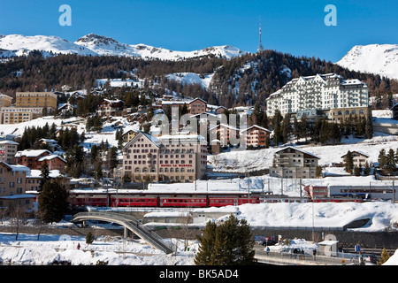 San Moritz, alta Engadina, Oberengadin, Regione Grigioni, alpi svizzere, Svizzera, Europa Foto Stock