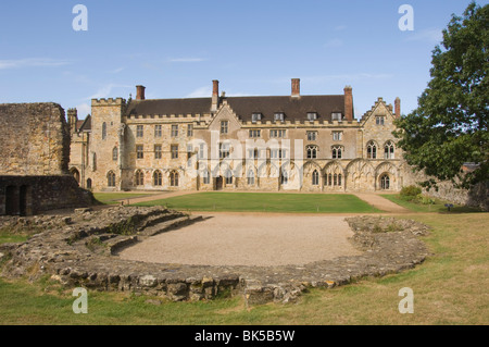 Abbazia di Battle precinct, sito di battaglia di Hastings 1066, battaglia, Sussex, England, Regno Unito, Europa Foto Stock