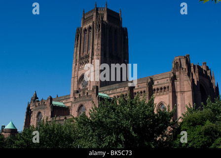 Liverpool Cattedrale Anglicana, la quinta più grande al mondo, Liverpool, Merseyside England, Regno Unito, Europa Foto Stock