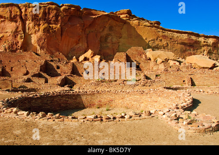 Pueblo Bonito cultura Chaco Parco nazionale storico scenario, Nuovo Messico, Stati Uniti d'America, America del Nord Foto Stock