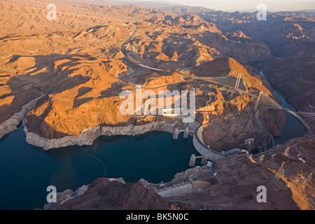 Vista dal piano sulla Diga di Hoover, Colorado, STATI UNITI D'AMERICA Foto Stock