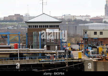 FMT Fawley Terminale Marino sala di controllo presso la marine è a base di acqua di Southampton Hampshire Inghilterra meridionale Foto Stock