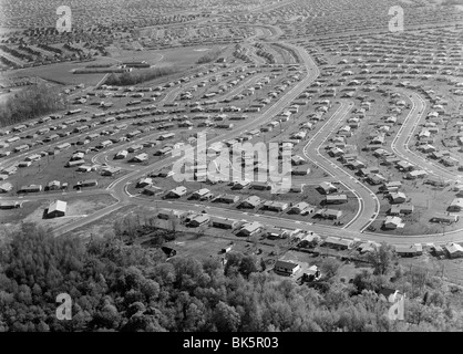 Vista aerea degli edifici in una città, Levittown, Pennsylvania, STATI UNITI D'AMERICA Foto Stock