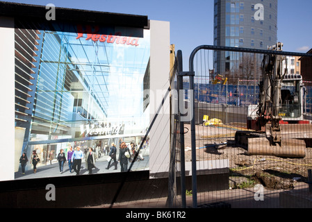 La costruzione del centro commerciale Westfield, Stratford, Londra est Foto Stock