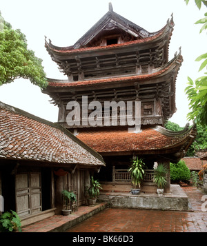 Campanile, Chua Keo (di Quang tempio) in Thai Binh Provincia, Vietnam, Indocina, Asia sud-orientale, Asia Foto Stock