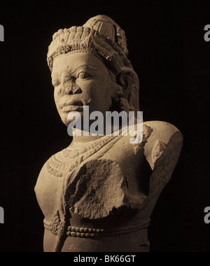 Dvarapala, Thra stile Kieu Cham arte dal decimo secolo, Da Nang Museum, Vietnam, Indocina, Asia sud-orientale, Asia Foto Stock