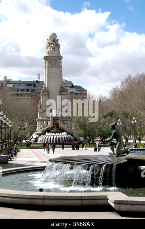 Plaza de Espana Madrid City Town Spagna fontana Foto Stock