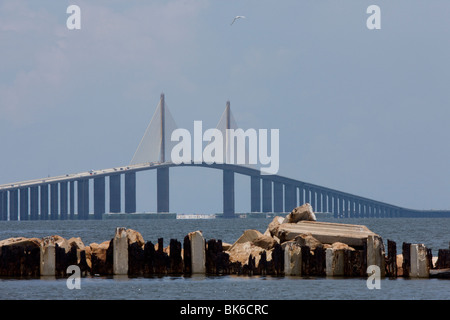 Sunshine Skyway Bridge Tampa Bay Florida Foto Stock