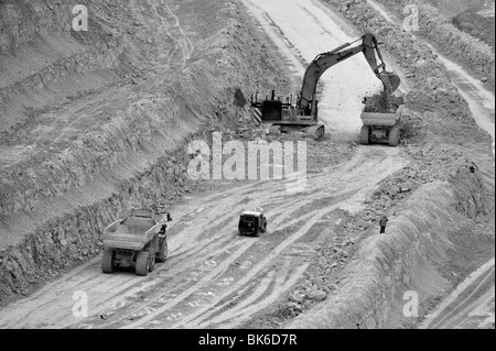 Lavoro gesso Calcare Miniera di cava Foto Stock