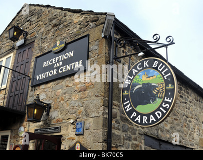 Il toro nero in Paradiso all'Theakston Brewery in Masham in Yorkshire Dales REGNO UNITO Foto Stock