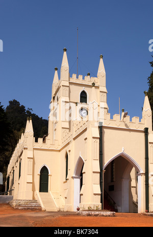 India, nello Stato del Tamil Nadu, Udhagamandalam (Ooty), St Stephens CSI Chiesa dell India del Sud ingresso Foto Stock