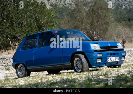 Blue Renault 5 Turbo Copa (gordini) car Foto Stock