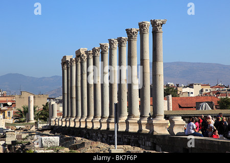 Colonne romane di agora di Izmir, Turchia Foto Stock