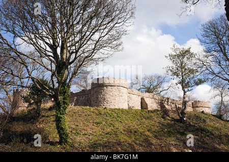 Castell Aberlleiniog rovine del castello. Llangoed, Isola di Anglesey (Ynys Mon), il Galles del Nord, Regno Unito, Gran Bretagna. Foto Stock