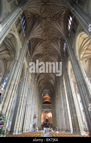 Interno, la Cattedrale di Canterbury, Sito Patrimonio Mondiale dell'UNESCO, Canterbury, nel Kent, England, Regno Unito, Europa Foto Stock