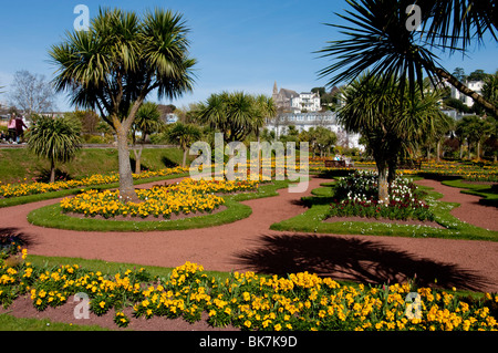 Abbey Park Gardens in primavera, Torquay, Devon, Inghilterra, Regno Unito, Europa Foto Stock