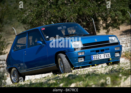 Blue Renault 5 Turbo Copa (gordini) car Foto Stock