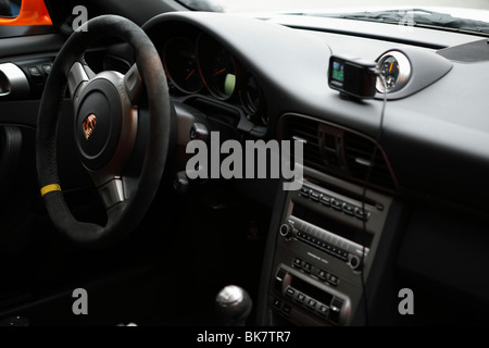 Porsche 997 GT3 RS di cruscotto interno Foto Stock