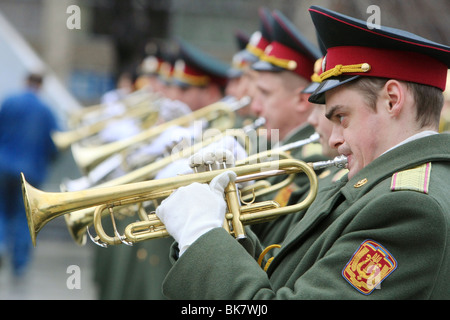 Musicisti militare gioca Foto Stock