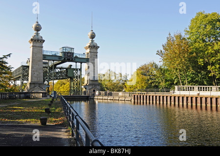 Headwater, Henrichenburg boat lift, Schleusenpark, Waltrop bloccare Park, Vestfalia Museo Industriale, percorso di Herita industriale Foto Stock