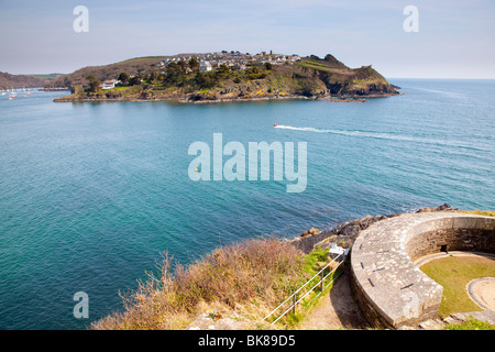 Vista da Santa Caterina il castello di Cornovaglia Foto Stock