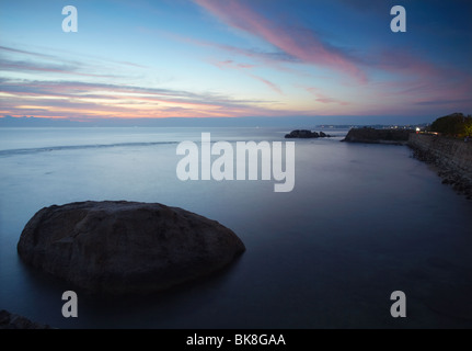 La vista del tramonto dalle mura del Forte di Galle, Galle, Sri Lanka Foto Stock