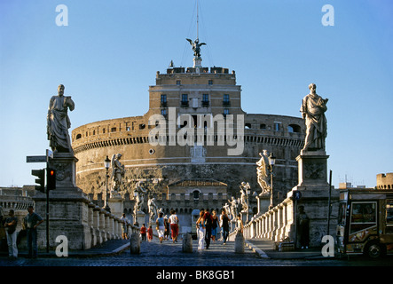 Castel Sant'Angelo, mausoleo di Adriano, Ponte Sant'Angelo, Roma, Lazio, l'Italia, Europa Foto Stock