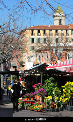 Il mercato dei fiori di Nizza Costa Azzurra Foto Stock