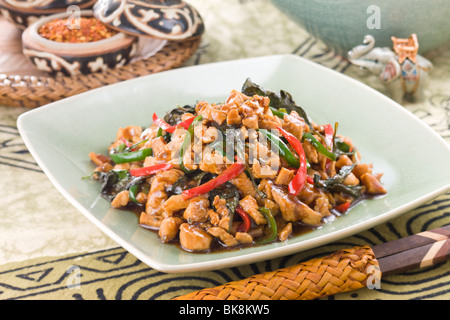 Gai Pad Bai Gapao Foto Stock
