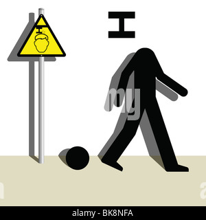 Vettore di mente il vostro segno di testa e comico incidente Foto Stock