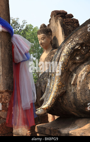 Statua del Buddha al Wat Sr i Rattanamahathat Chanliang, in Sri Satchanalai, Thailandia Foto Stock