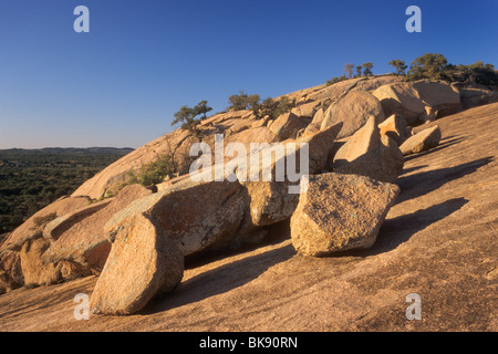 Massi di granito vicino al vertice della roccia incantata, Texas, Stati Uniti d'America Foto Stock