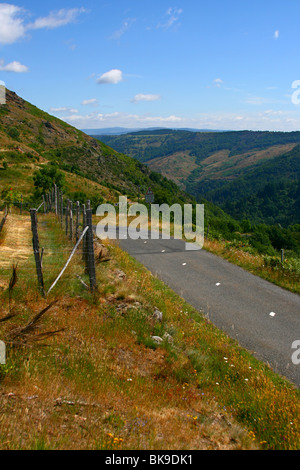 Piccola strada in borgo attraverso la Francia natura park Foto Stock