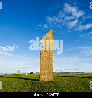 Pietre permanente di Stenness, isole Orcadi, Scozia Foto Stock