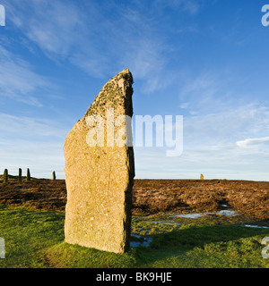 Anello di Brodgar pietre permanente, isole Orcadi, Scozia Foto Stock