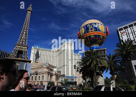 Il Paris Las Vegas Hotel & Casino si trova sulla Strip di Las Vegas, Paradise, Nevada, STATI UNITI D'AMERICA Foto Stock