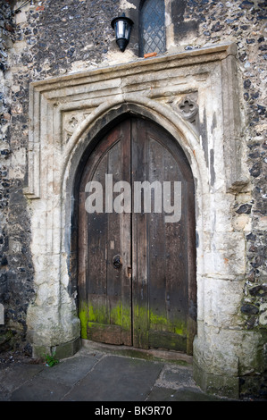 San Alphege chiesa parrocchiale porta, Canterbury, Kent, Regno Unito Foto Stock