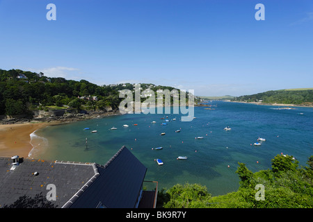 Vista sulla spiaggia di South Beach a Salcombe, Devon, Inghilterra, Regno Unito Foto Stock