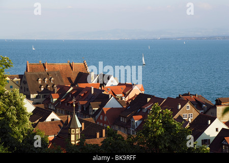 Vista su Meersburg, Baden-Württemberg, Germania Foto Stock